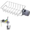 LONIN BFDYY LONIN Supporto per spugna sopra il rubinetto della cucina, organizer per lavello da cucina, in acciaio inox, staccabile, per bagno, lavapavoni, cromato