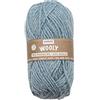 Glorex 5 1002 02 - Gomitolo Wooly 70% acrilico/30% lana, molto morbido e caldo, comodo da indossare, 50 g, circa 90 m, azzurro mélange, ideale per cappelli, sciarpe e scaldamuscoli