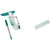 Leifheit Dry & Clean Set Lavavetri elettrico con manico per lavaggio a 360°, Tergivetro professionale fino a 35 min con 1 carica, Tira acqua da doccia & Copertura di ricambioWindow Washer M