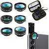 QGGTQG Kit obiettivo fish-eye 6 in 1, obiettivo grandangolare a 140°, obiettivo macro (25x), filtro a stella, ND32/CPL per iPhone, Samsung e la maggior parte degli smartphone