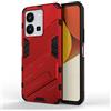 SEAHAI Cover per Vivo Y35 / Vivo Y22s / Vivo Y22, [Militare Anti-Caduta] Cornice Paraurti in Silicone Morbido Ultra Sottile Custodia, con Supporto Pieghevole Nascosto Kickstand - Rosso