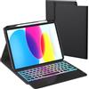 VANKEYPAD Custodia Con Tastiera per iPad 10 Generazione 10.9 2022/11 Generazione A16 2025: Tastiera Retroilluminata a 3 Zone e 7 Colori Con Trackpad Intelligente - Tastiere Rimovibile Con Layout Italiano QWERTY