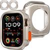 Diruite 2 Pezzi Custodia Protettiva per Apple Watch Series 11/10 46mm Case Ultra Sottile Morbido TPU Shockproof Hollowing Cover Senza Schermo,Acciaio Titanio,46mm