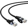 Elfcam® -Slim Cavo Ethernet Cat 6 Sottile da 25 m, Cavo di Rete WAN LAN Cat6 32AWG, Nero Ultra Sottile (25 Metri)