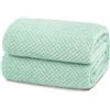 Yebeda Coperta in pile a nido d'ape, 130 x 170 cm, coperta per divano e letto in flanella- super morbida, piacevole,verde menta
