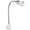 ledscom.de Lampada a zoccolo LESCH Lampada da lettura a collo d'oca, interruttore, cromo incl. lampada riflettore GU10 LED 5,473W 468lm 30° bianco caldo