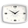 Jones Clocks® Movie Orologio a parete | Orologio rettangolare retrò | 25cm | Bianco | Look di design di metà secolo per cucina, soggiorno o ufficio