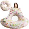 Abaysto Simpatica coperta bianca con ciambelle divertenti per ragazze, realistica, morbida e accogliente flanella rotonda per pisolino, decorazione per la casa, feste per bambini, regali per bambini,