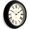 Jones Clocks® Venetian orologio da parete | Orologio rotondo classico | 30cm | Nero | Numeri romani | Design tradizionale ideale per cucina, soggiorno o camera da letto