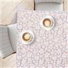 KP HOME Tovaglia Plastificata Quadrata 137x137cm, Tovaglia Cerata per Tavolo da 4 Posti, Interni ed Esterni, in PVC Facile da Pulire, Impermeabile, Antimacchia, con Motivo Pizzo con Rose Bianche
