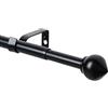 WL.Rocaille Asta per tenda nera con testa a cipolla, regolabile, da 76 a 310 cm, estensibile in metallo, retrattile, da 76 cm a 310 cm, per soggiorno, cucina, camera, camera da letto e bagno