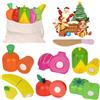 YUEONEWIN Accessori Da Cucina Per Bambini, Giochi In Legno, Cibo Giocattolo, Giocattoli Montessori Per 3-6 Anni, Regali Natale