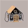 Lucgel Scatola Regalo Carta Nera Black House a Forma di Casetta, Ideale per Panettoni e Regali Natalizi - 5 Pezzi - 20x20H18cm