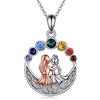 AXELUNA Gatto/Sorelle/Lotos Chakra Collana in argento Sterling con nodo celtico collana con ciondolo a forma di nodo celtico per la guarigione dello yoga gioielli di compleanno regali di Natale per