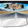 DINGFENG Specchietto Retrovisore Auto Antiriflesso, Specchio Retrovisore Grandangolare, 30X9.2 cm Specchio Interno Clip-On 1300r Specchio Panoramico Curvo, Efficace Nell'Eliminare I Punti Ciechi