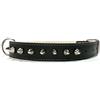 Superpipapo Collare per Cane Robusto di Pelle - Taglia Piccola e Chihuahua, Media e Grande - Design Originale ed Elegante Fatto a Mano - Cuoio Nero con Borchie Arrotondate