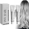 Lixuitme 2PCS Crema colorante naturale per capelli grigio argento, Crema colorante per capelli grigi unisex, Shampoo, Crema per capelli naturali, unisex, Tinta temporanea per capelli grigio argento, Tinta per
