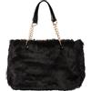 AiSi Borsa da donna in pelliccia sintetica Tote bag grande capacità peluche borsa a tracolla borsa a tracolla, Nero , Taglia unica
