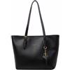 Amexo Borse Tote a Mano da Donna, PU Pelle Grande grazia Borsa Donna con cerniera e ciondolo portachiavi, Borsa a spalla donna per Shopping Viaggi Lavoro Ufficio e Scuola,Nero