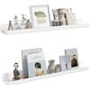 Lifewit Scaffale Galleggiante per Libri, Confezione da 2 Supporto da parete in Plastica da 61 cm per Foto/Cosmetici/Spezie, per Decorare il Bagno/la Camera/Cucina/Soggiorno, Bianco