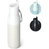 LARQ Flip Top 740ml - Borraccia termica in acciaio inox con doppio isolamento, Cannuccia con tappo ribaltabile, Moschettone rivestito in silicone, Senza BPA, Granite White