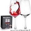 ParaCity Set di 2 bicchieri da vino soffiati a bocca, vetro trasparente, con manico lungo, per vino rosso e bianco, regali di Natale, bicchieri da vino rosso da 12 oz per donne, uomini, matrimoni e