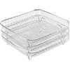 Flylin Accessorio per griglia ad aria calda, griglia e griglia per cottura a vapore in acciaio inossidabile 304 adatta per 3.5-5.8QT, griglia per disidratazione Airfryer per Ninja Power Airfryer (3 livelli