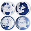 NUWIQ 4 mini ciotole in ceramica per salsa di soia, piccoli piatti in ceramica con gatto giapponese, ottimo regalo per gli amanti dei gatti, set da 4 motivi