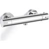 Bevankly Miscelatore Termostatico Doccia, Bevankly Rubinetto Doccia da Muro con Blocco di Sicurezza a 38°, Moderno Rubinetto Termostatico per Bagno Vasca, Ottone Massiccio, Cromato