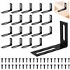 WYYFXY® 20 connettori angolari nero, angolo a L, foro lungo, 60 × 40 mm, angolo in metallo, angolo di 90 gradi, angolo di montaggio in acciaio inox, con viti, per tavolo, libreria, armadi