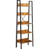 Brigros WeHome - Libreria Alta 5 Ripiani, Stile Industrial, Con Struttura In Metallo Nera E Ripiani In Legno, 60x30x170 cm, Scaffale Portaoggetti Per Soggiorno, Camera, Ufficio