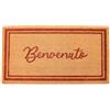 Casa Service BASSANO Zerbino Cocco Naturale Cornice 50x90 cm Rettangolare Fondo Gomma PVC per ingresso Resistente Lavabile Antiscivolo (Benvenuto Brown)