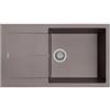 Plados NF8610 -N3 Lavello 2 Vasche con Gocciolatoio Reversibile 86 x 50 cm Serie Infinity 86-10 finitura N3 nanoSTONE ARGAN