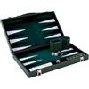 Engelhart - 250529 - Backgammon Deluxe 15 (38 cm) - Set con Feltro Intarsiato - Pedine Perlati e Dadi - Verde/Nero - Gioco di Strategia da Tavolo