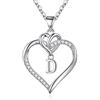 TINGN Collane con Iniziali a Cuore per Donne Ragazze, Collana con Ciondolo a Cuore Iniziale A-Z Placcato in Oro 14K Collana con Ciondolo a Cuore Delicato per Donne Ragazze Adolescenti Gioielli Regali