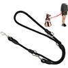 BPS BUENA PET SHOP BPS BPS-3801NE - Guinzaglio per cani doppio regolabile, diverse posizioni, taglia M/L (L, nero)