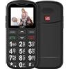 CHAKEYAKE Telefono Cellulare per Persone Anziane, GSM Dual Sim con Tasti Grandi e Facile da Usare | Funzione SOS,Batteria di Grande Capacità | Volume Alto Con Base di Ricarica | Nero