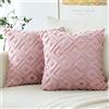 Artscope 2 Pezzi Federe in Lana Corta Velluto Copricuscini Morbido Decorativo Fodere per Cuscino Lusso Stile per Divano Camera da Letto Ciclo Geometrico Rosa 60x60 cm