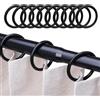 JAONLD 100 Pezzi Anelli per Tende Ganci Tenda,Diametro Interno 4 * 0.5 cm la Plastica Dura Resiste Alla Ruggine,Scivola e si Tira Senza Intoppi,Anelli Tende Gancio O-Ring per Porte Finestre(Nero)