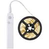 FOLGEMIR 2 metro Striscia LED con rilevatore di movimento, luce notturna a batteria con sensore PIR, illuminazione dell'armadio, IP65 impermeabile, (Bianco Caldo 3000K, 2 metro)