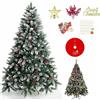 SINCHEREU Albero di Natale Artificiale 180CM, Albero di 1250 Bianco Rami Xmas Albero,45CM Iron Stand,Easy Assembly,Including 6 Different Decorations