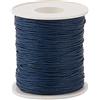 PH PandaHall PandaHall, Cordoncino in cotone cerato, 100 m/ rotolo di corda di cotone intrecciato da 1 mm per la creazione di gioielli fai da te (blu di prussia)