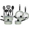 VELKER - Batteria da Cucina a induzione 15 Pezzi - Kit pentole a induzione con Rivestimento Antiaderente Adatto a Tutti i Piani Cottura. Set pentole Cucina