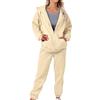 MJGkhiy Tuta Donna Completa Invernale Felpa Con Zip E Cappuccio Tute Da Ginnastica 2 Pezzi Felpe Giacca Sportiva e Pantaloni Completo Elegante Caldo Tinta Unita Completi con Tasca Per Jogging Yoga