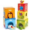 Hape Puzzle 3 in 1 in Legno - Pepe e i Suoi Amici, Gioco Educativo con Tre Scenari per Bambini