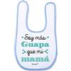 Supermolon 02970 - Bavaglino per bebè con scritta Soy più bello que Mi Mamá, con velcro, blu celeste, unisex