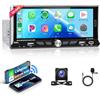 Hodozzy 2G+64G Wireless Carplay Autoradio 1 Din Android Schermo 6,9 Pollici Touch Screen Auto Stereo con Bluetooth GPS Wifi, Android Auto, Radio FM RDS EQ 1 Din con Telecamera Tipo-C/USB/AUX-in