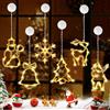 Anyingkai 6 Pezzi Luci di Natale a LED a Sospensione - Lampada a Ventosa per Finestra, Decorazioni per Finestre, Luci Decorative Natalizie a Batteria