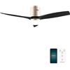 Cecotec Ventilatore da Soffitto con Luce EnergySilence Aero 5600 Aqua GoldBlack Connected. 40 W, LED 18 W, Diametro 132 cm, Wi-Fi, Telecomando, Protezione IP44, Timer 8 Ore, 3 Pale, 6 Velocità