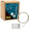 Idena 31824 - Micro catena luminosa a LED con 30 LED in bianco caldo, con funzione timer 6 ore, a batteria, lunga circa 3,2 m, per feste, Natale, decorazione, matrimonio, come luce d'atmosfera